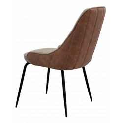 SILLA AGATA CON TEJIDO Y PIEL SINTETICA