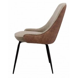 SILLA AGATA CON TEJIDO Y PIEL SINTETICA