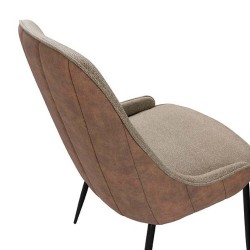 SILLA AGATA CON TEJIDO Y PIEL SINTETICA