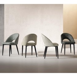 SILLA TAPIZADA DORIS CON EL RESPALDO ABIERTO