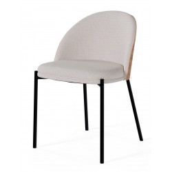 SILLA TAPIZADA CASANDRA CON RESPALDO DE MADERA