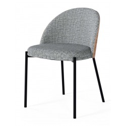 SILLA TAPIZADA CASANDRA CON RESPALDO DE MADERA