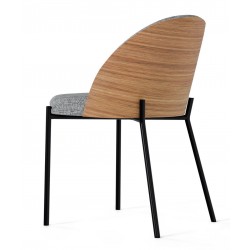 SILLA TAPIZADA CASANDRA CON RESPALDO DE MADERA