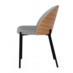 SILLA TAPIZADA CASANDRA CON RESPALDO DE MADERA