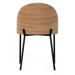 SILLA TAPIZADA CASANDRA CON RESPALDO DE MADERA