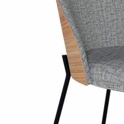 SILLA TAPIZADA CASANDRA CON RESPALDO DE MADERA