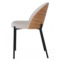 SILLA TAPIZADA CASANDRA CON RESPALDO DE MADERA