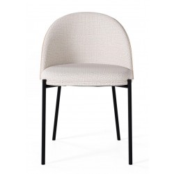 SILLA TAPIZADA CASANDRA CON RESPALDO DE MADERA