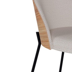 SILLA TAPIZADA CASANDRA CON RESPALDO DE MADERA