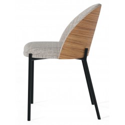 SILLA TAPIZADA CASANDRA CON RESPALDO DE MADERA