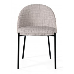 SILLA TAPIZADA CASANDRA CON RESPALDO DE MADERA
