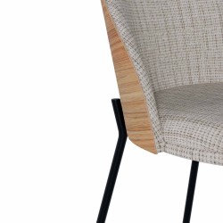 SILLA TAPIZADA CASANDRA CON RESPALDO DE MADERA