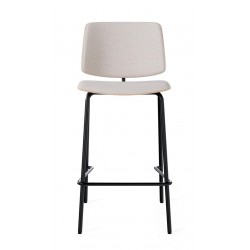 TABURETE TAPIZADO AUSTIN CON RESPALDO DE MADERA