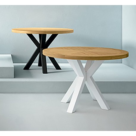 MESA BEVERLY DE CHAPA ROBLE Y ACERO