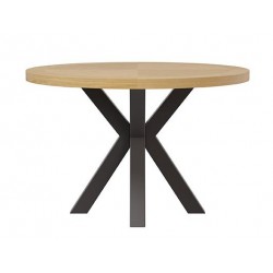 MESA BEVERLY DE CHAPA ROBLE Y ACERO