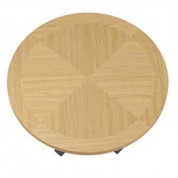 MESA BEVERLY DE CHAPA ROBLE Y ACERO