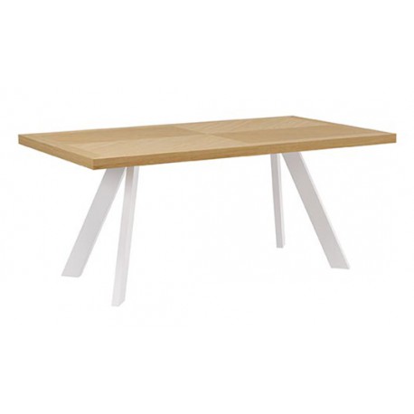 MESA KRISTEL DE CHAPA ROBLE Y PATAS DE ACERO