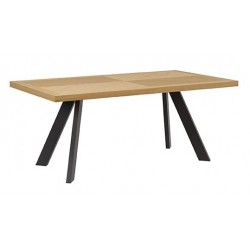 MESA KRISTEL DE CHAPA ROBLE Y PATAS DE ACERO