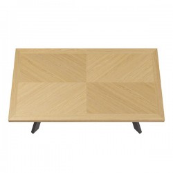 MESA KRISTEL DE CHAPA ROBLE Y PATAS DE ACERO