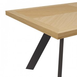 MESA KRISTEL DE CHAPA ROBLE Y PATAS DE ACERO