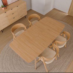 SILLA TAPIZADA RINA DE MADERA DE NOGAL