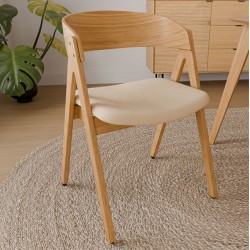 SILLA TAPIZADA RINA DE MADERA DE NOGAL