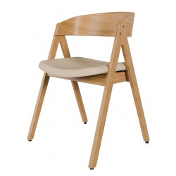 SILLA TAPIZADA RINA DE MADERA DE NOGAL