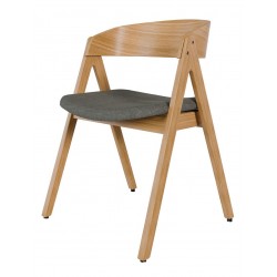 SILLA TAPIZADA RINA DE MADERA DE NOGAL