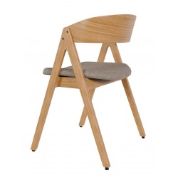 SILLA TAPIZADA RINA DE MADERA DE NOGAL