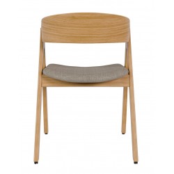 SILLA TAPIZADA RINA DE MADERA DE NOGAL