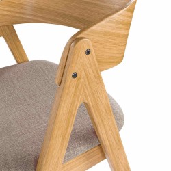 SILLA TAPIZADA RINA DE MADERA DE NOGAL