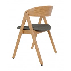 SILLA TAPIZADA RINA DE MADERA DE NOGAL