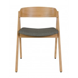 SILLA TAPIZADA RINA DE MADERA DE NOGAL