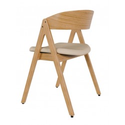 SILLA TAPIZADA RINA DE MADERA DE NOGAL