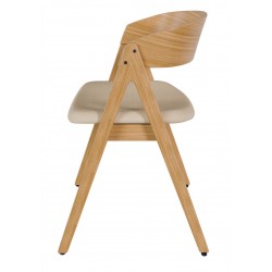 SILLA TAPIZADA RINA DE MADERA DE NOGAL