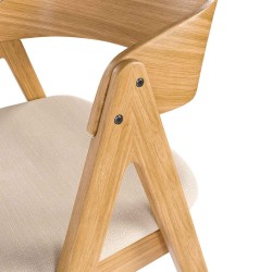 SILLA TAPIZADA RINA DE MADERA DE NOGAL