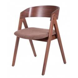 SILLA TAPIZADA RINA DE MADERA DE NOGAL