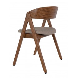 SILLA TAPIZADA RINA DE MADERA DE NOGAL