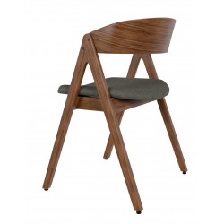 SILLA TAPIZADA RINA DE MADERA DE NOGAL