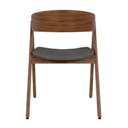 SILLA TAPIZADA RINA DE MADERA DE NOGAL