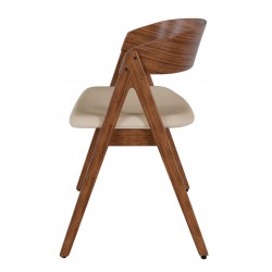 SILLA TAPIZADA RINA DE MADERA DE NOGAL