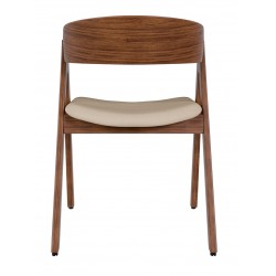 SILLA TAPIZADA RINA DE MADERA DE NOGAL