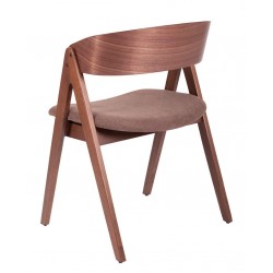 SILLA TAPIZADA RINA DE MADERA DE NOGAL