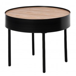 MESA AUXILIAR ANDREW DE CHAPA ROBLE Y METAL