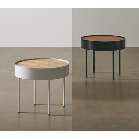 MESA AUXILIAR ANDREW DE CHAPA ROBLE Y METAL