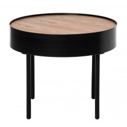 MESA AUXILIAR ANDREW DE CHAPA ROBLE Y METAL