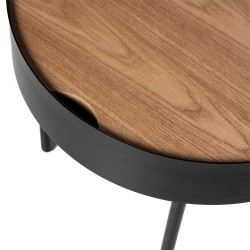 MESA AUXILIAR ANDREW DE CHAPA ROBLE Y METAL