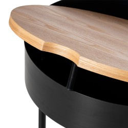 MESA AUXILIAR ANDREW DE CHAPA ROBLE Y METAL