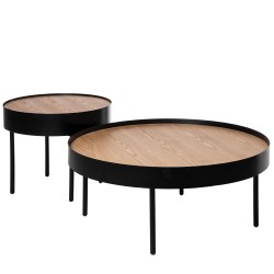 MESA AUXILIAR ANDREW DE CHAPA ROBLE Y METAL