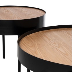 MESA AUXILIAR ANDREW DE CHAPA ROBLE Y METAL